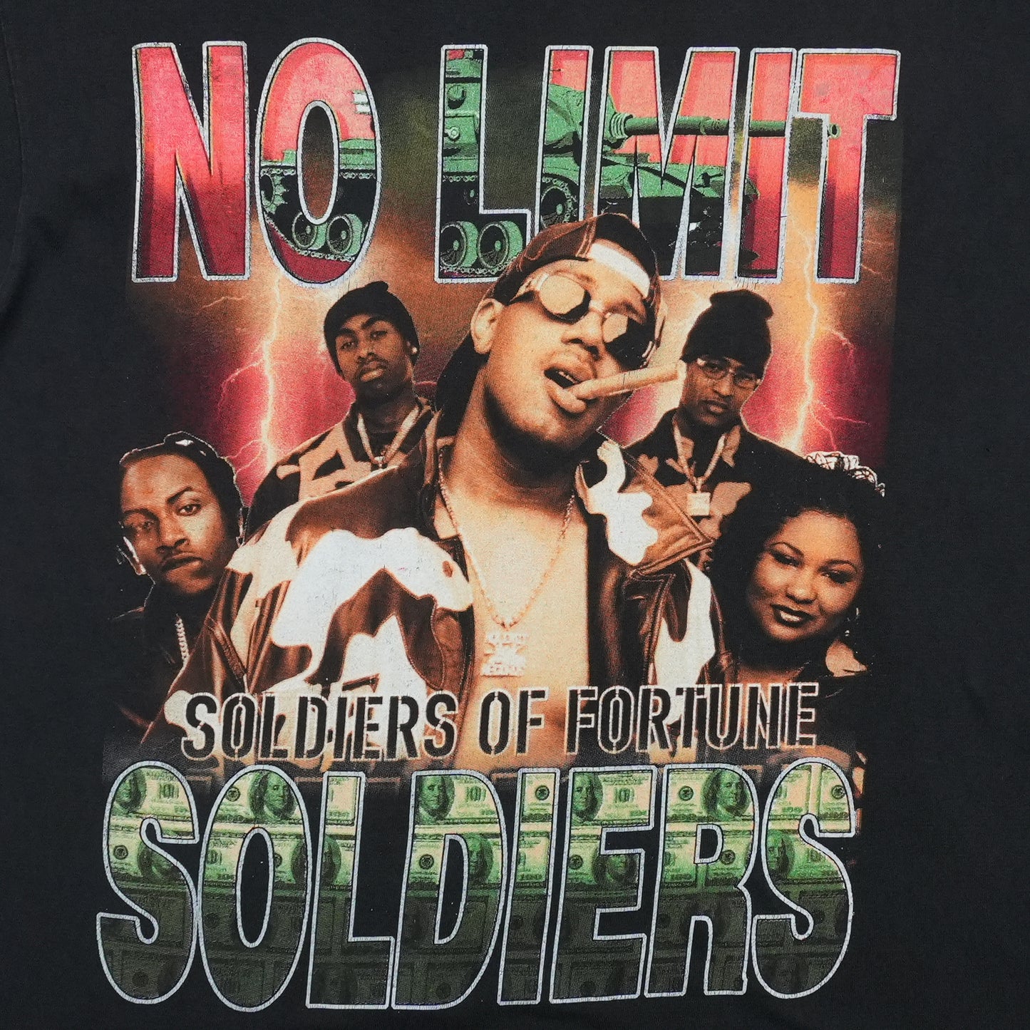 1990s No Limit Records Soldiers Of Fortune Shirt Front Graphic