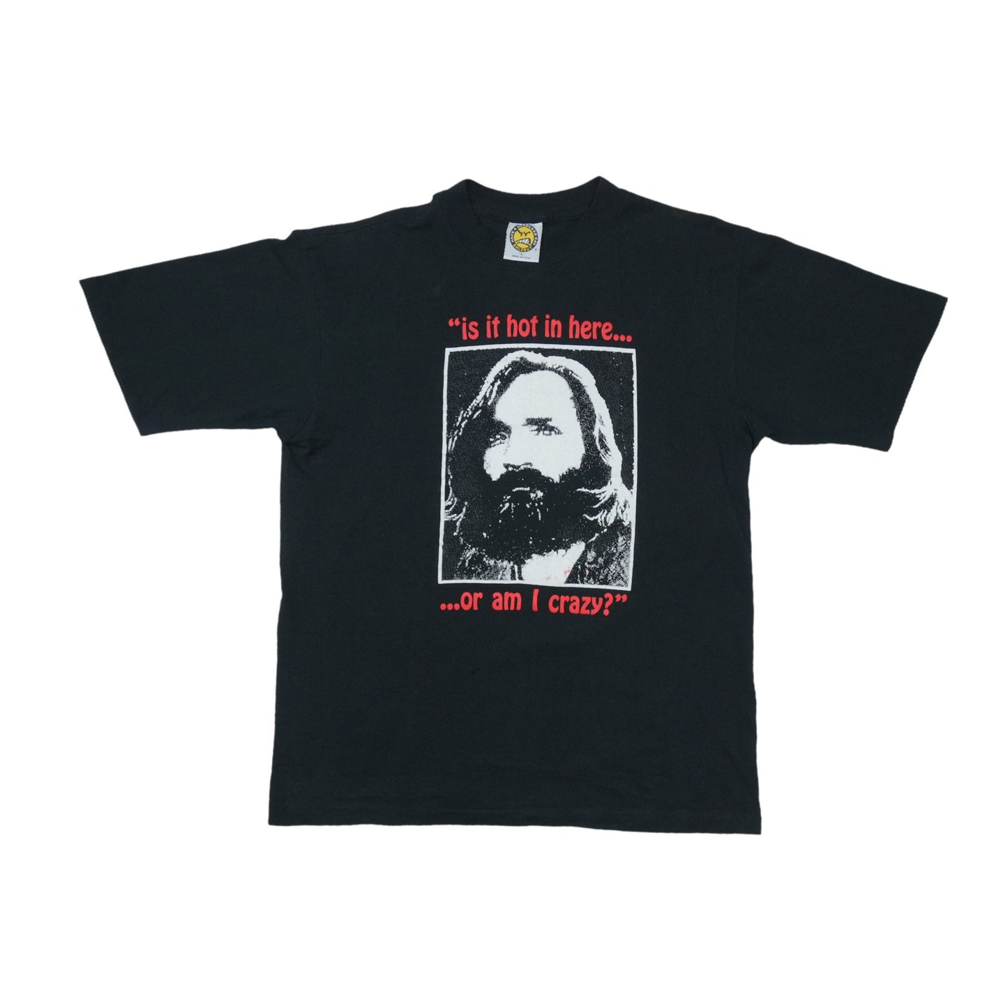 1990s Charles Manson Is It Hot In Here Shirt Front