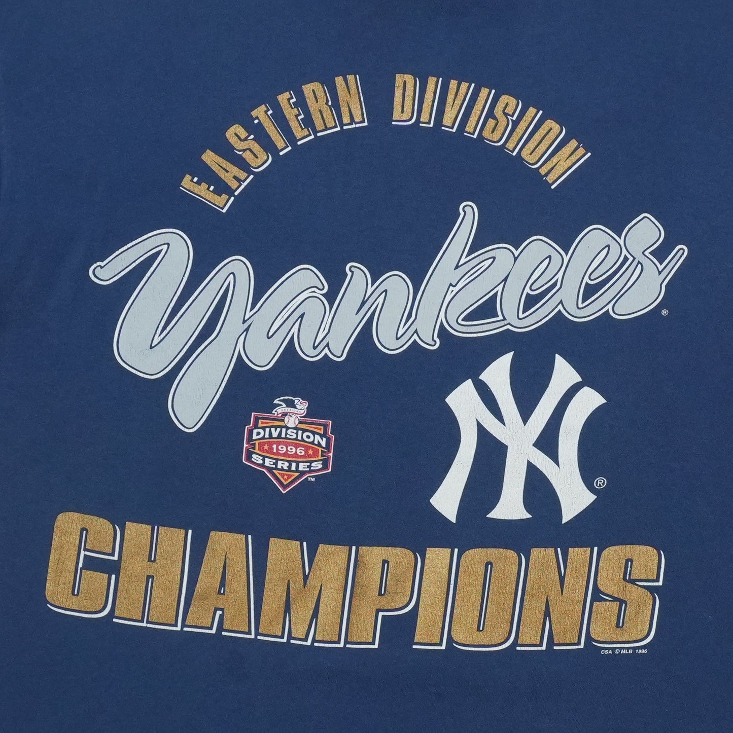 1996 New York Yankees Eastern Division Champions Shirt Front Graphic