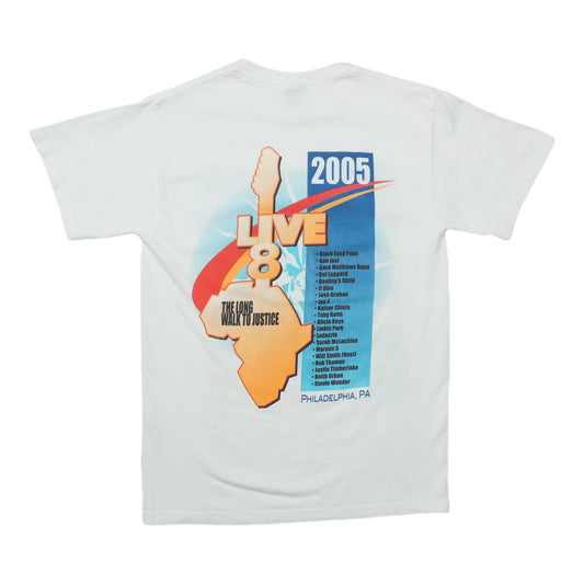 2005 Live 8 Philadelphia Tour Shirt Back