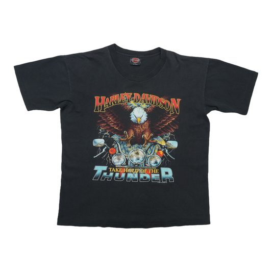 1992 Harley Davidson Take Hold of the Thunder ShirtFront