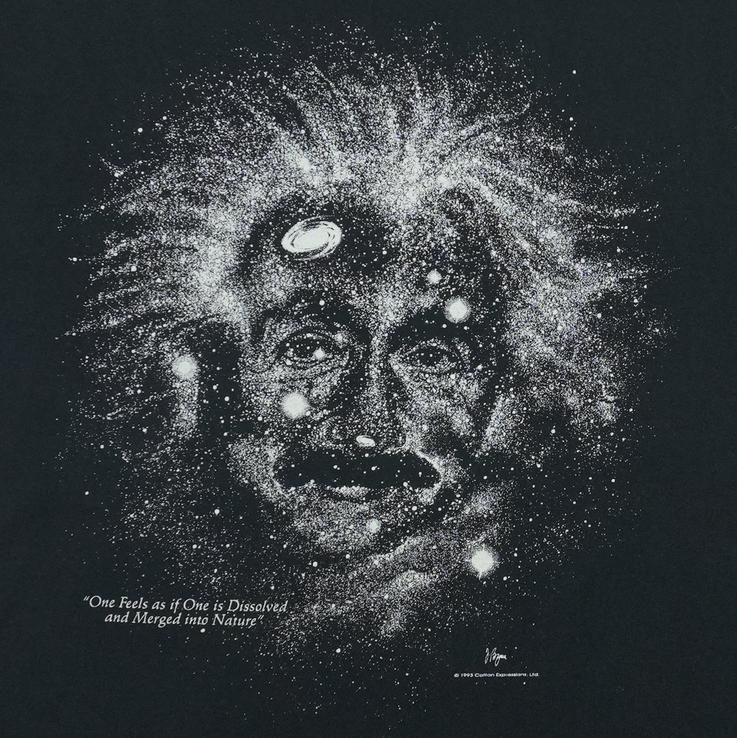 1990s Albert Einstein Cosmic Shirt Front Graphic