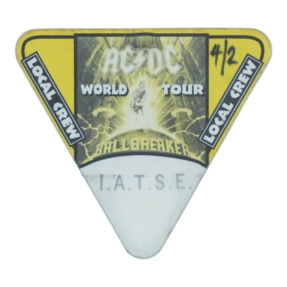 1995 AC/DC Ballbreaker World Tour Local Crew Backstage Pass - front