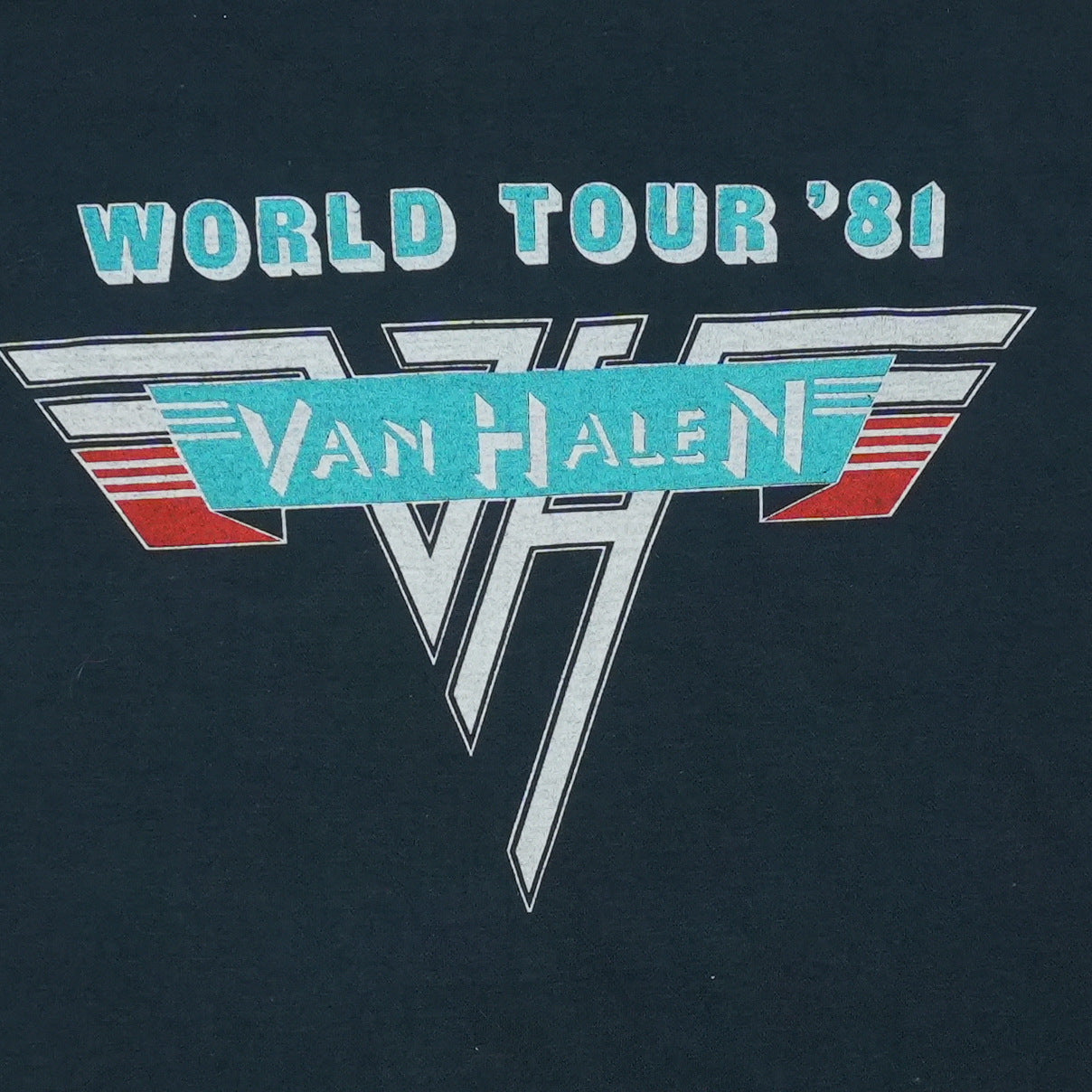 1981 Van Halen Worldwide Tour Shirt Back Graphic
