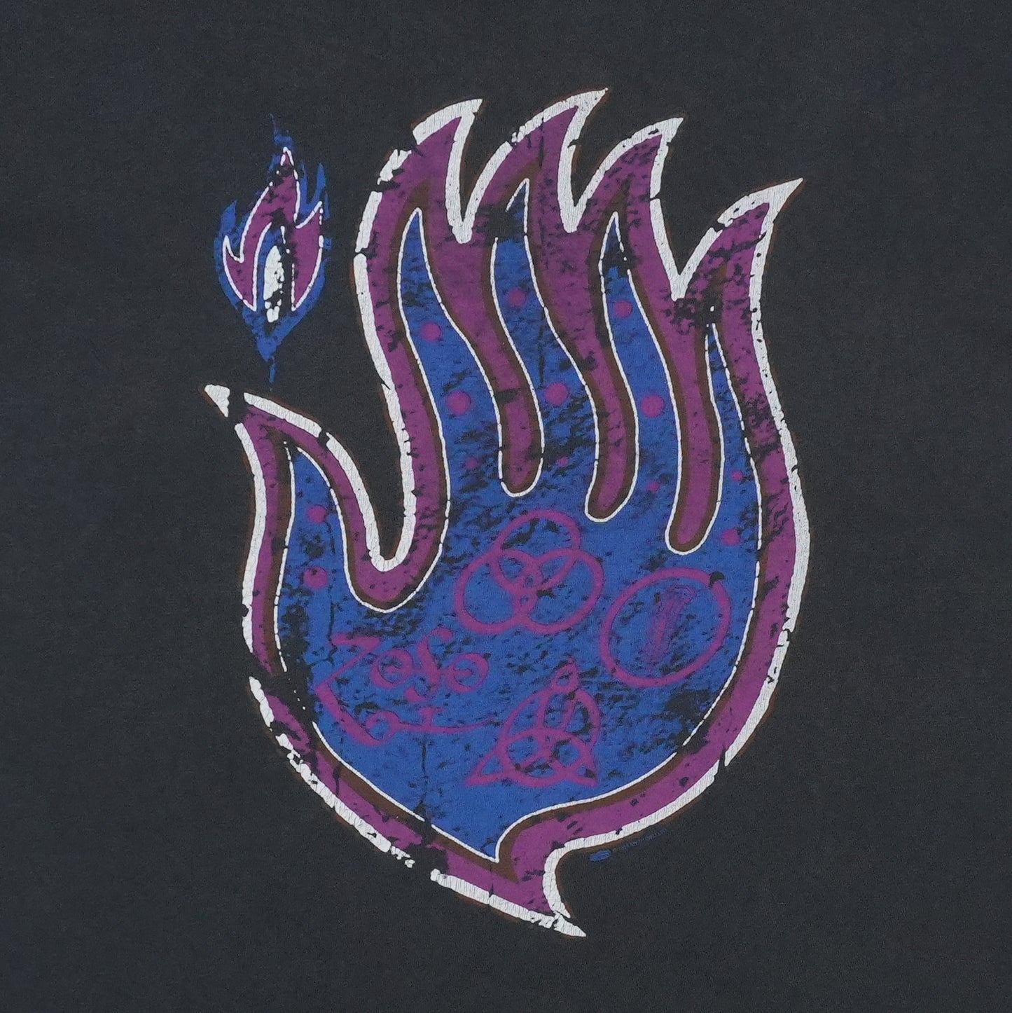 1994 Led Zeppelin Hand Of Flame Shirt Front Graphic