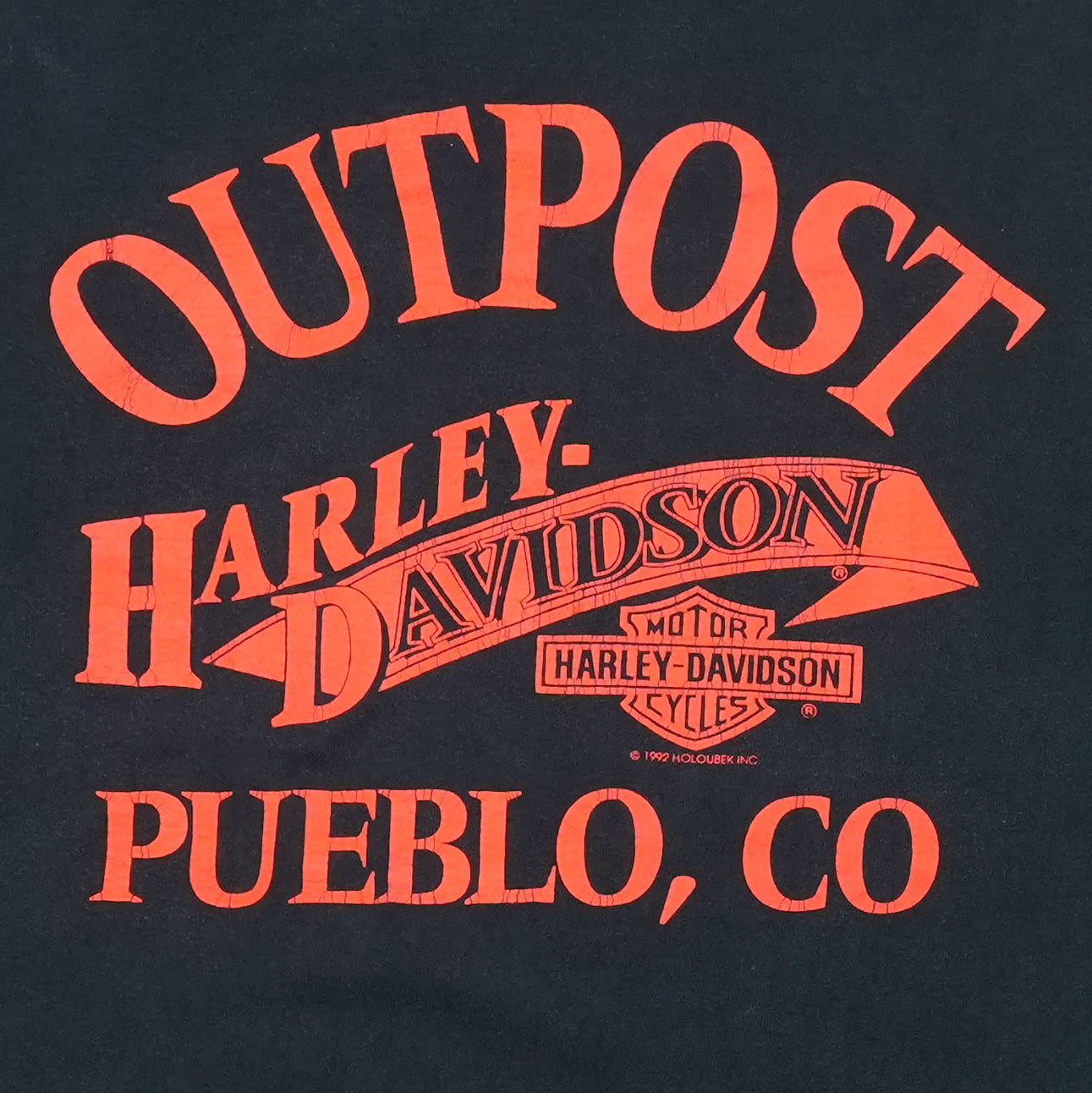 1992 Harley Davidson Pueblo Colorado Shirt Back Detail 1