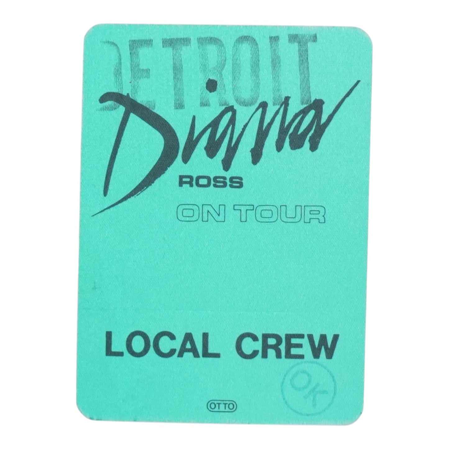 1980s Diana Ross Local Crew Backstage Pass - front