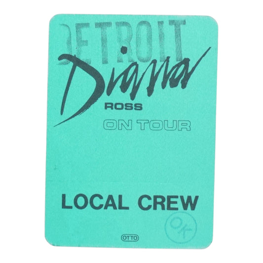 1980s Diana Ross Local Crew Backstage Pass - front