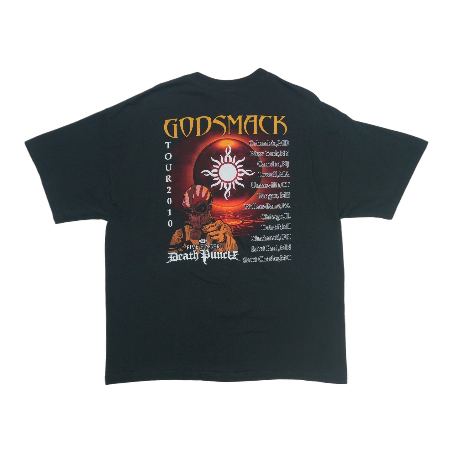 2010 Godsmack & Five Finger Death Punch Tour Shirt Back