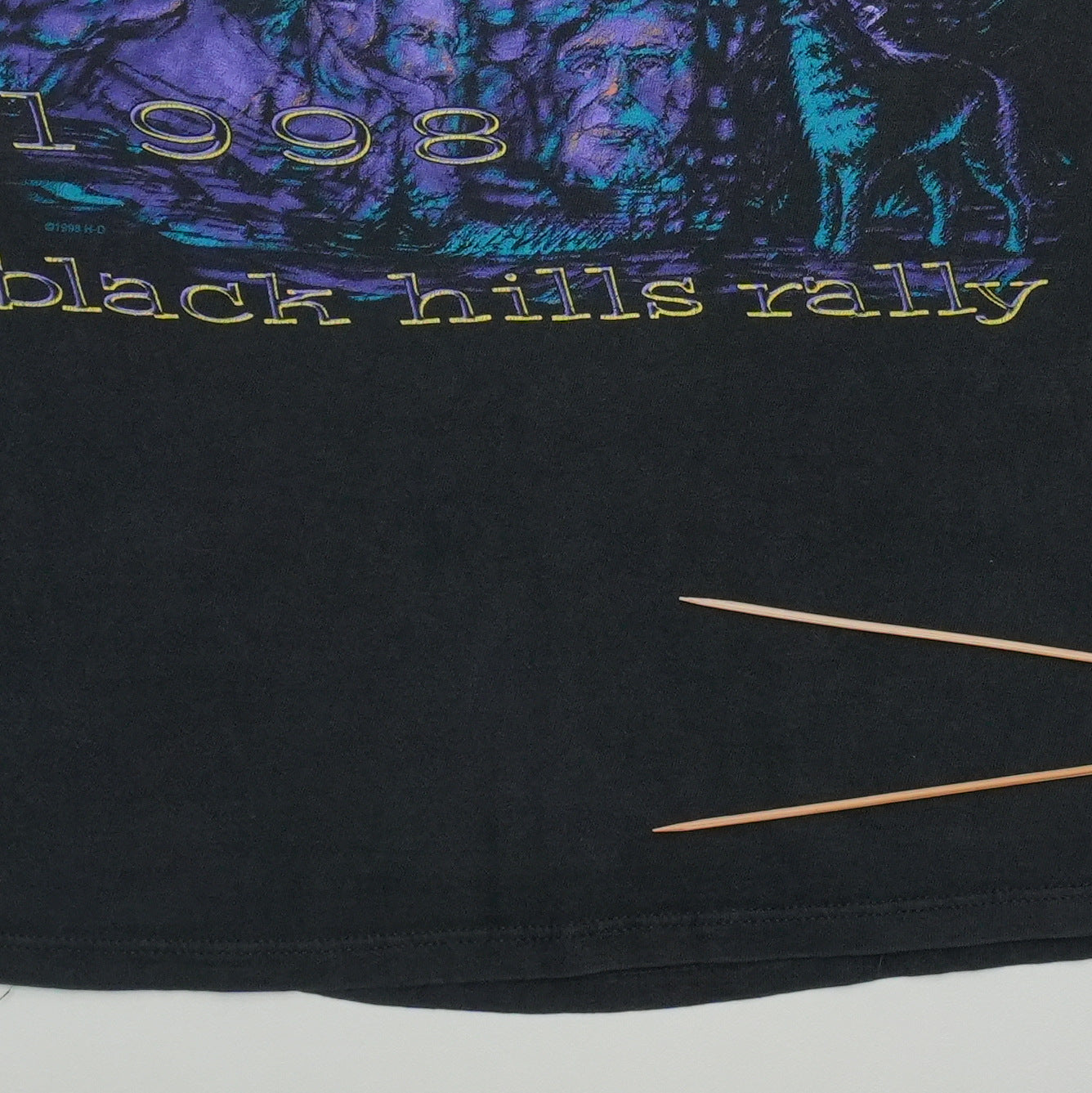 1998 Sturgis Black Hills Rally Wolf Shirt Back Detail 1