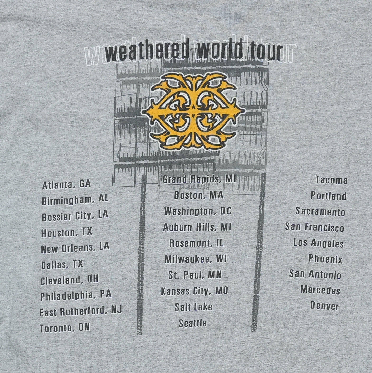 2003 Creed Weathered World Tour Long Sleeve Shirt Front Detail 1