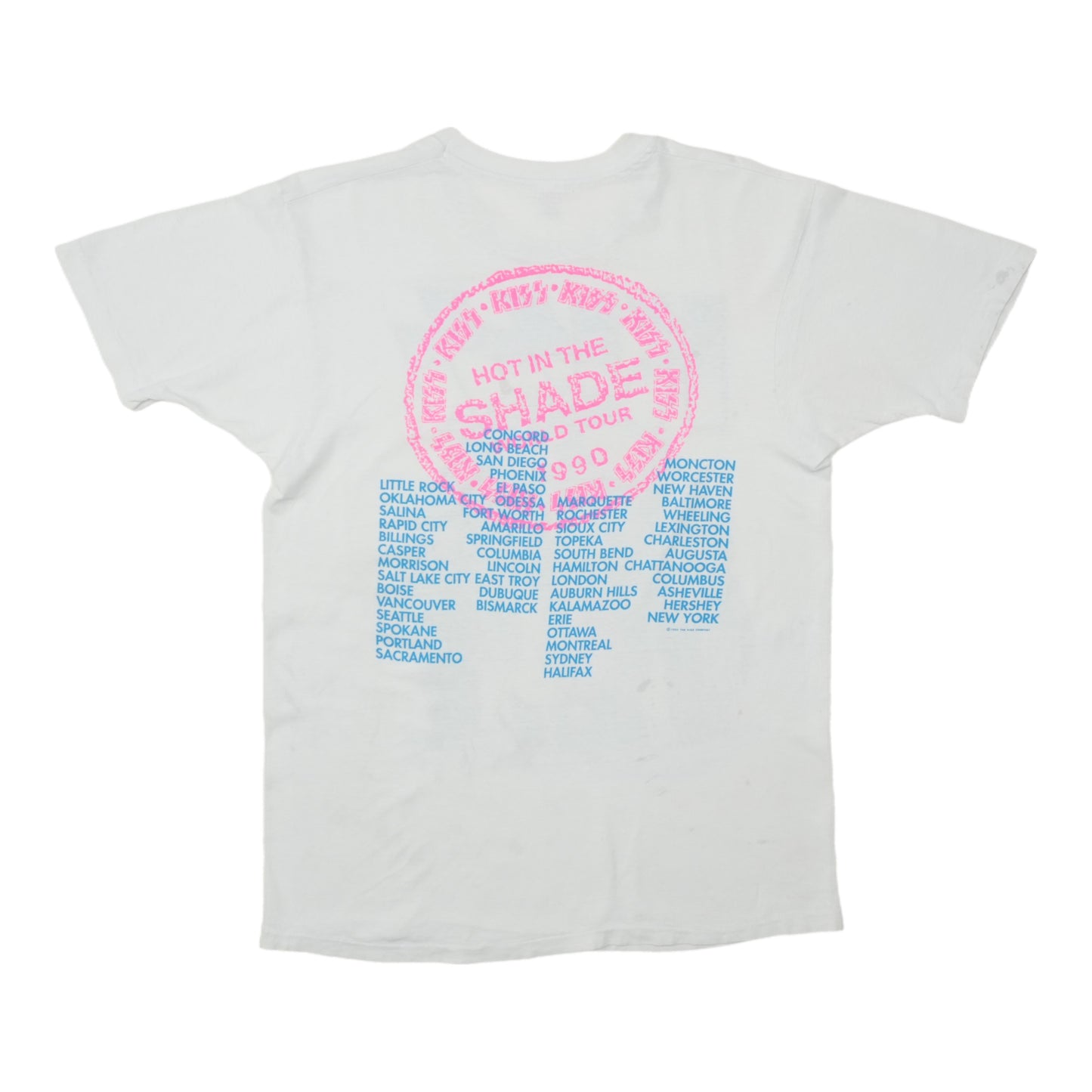 1990 KISS Hot In The Shade Tour Shirt Back