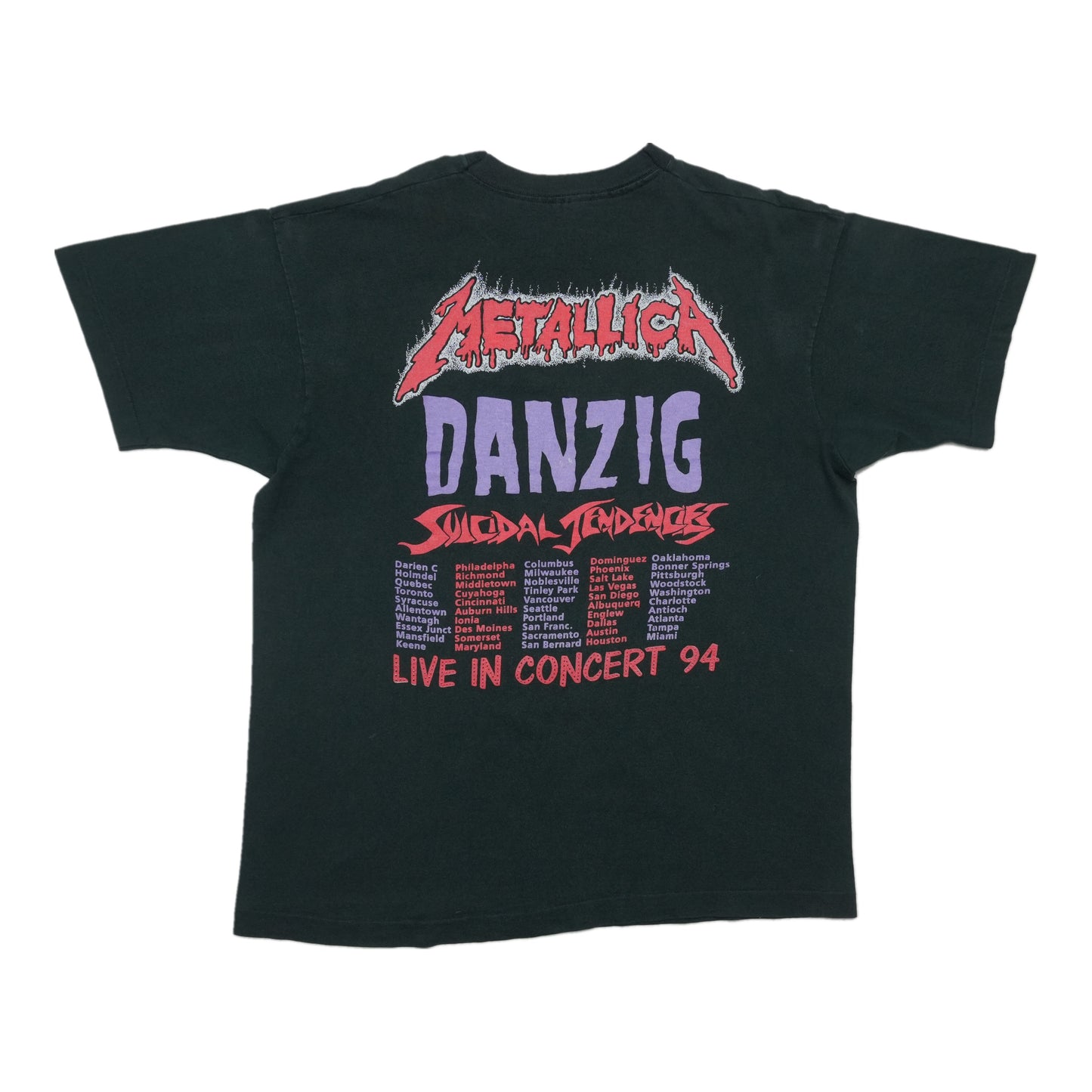 1994 Metallica Summer Tour Shirt Back