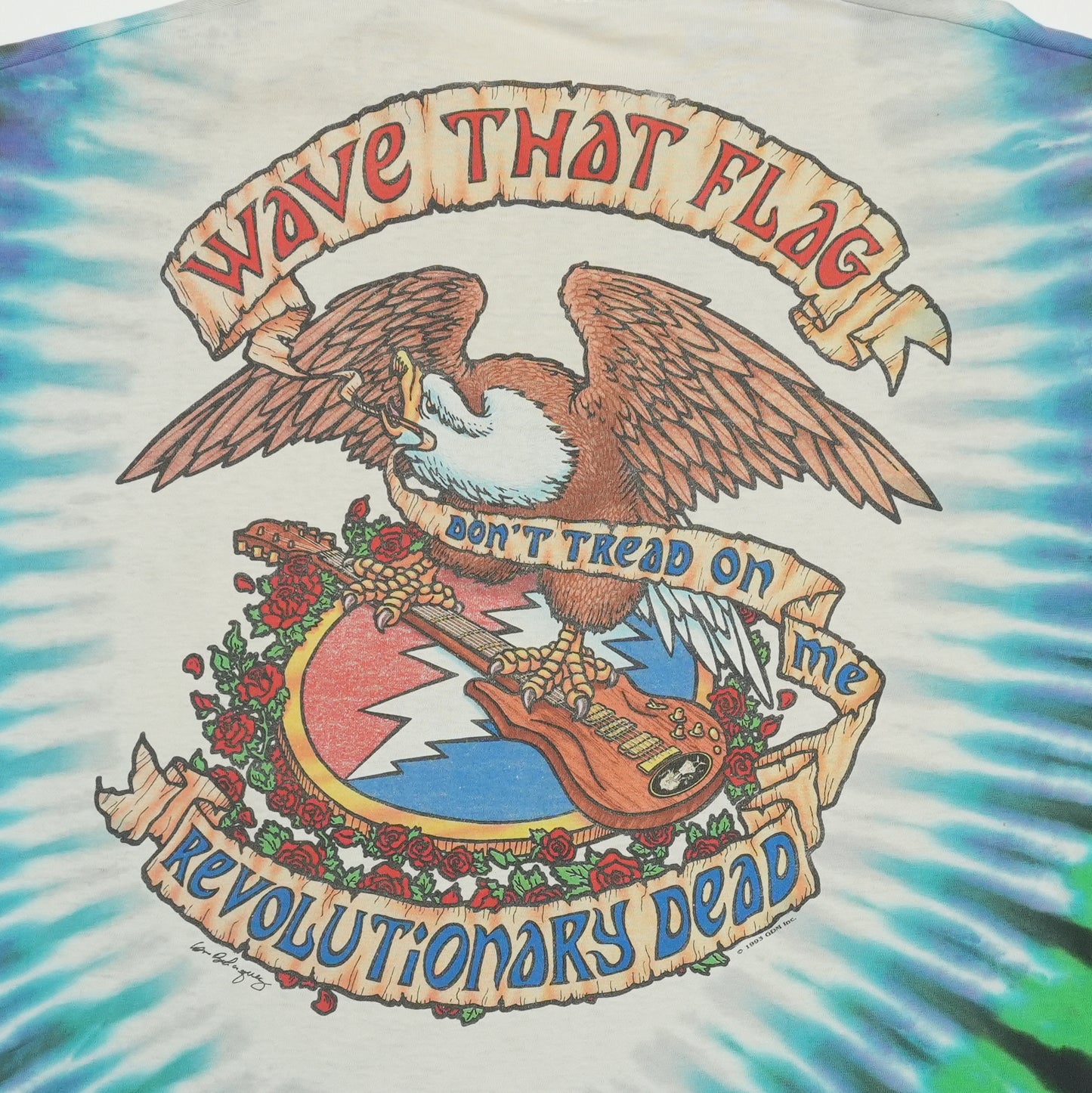 1993 Grateful Dead Wave That Flag Shirt Front Detail 2