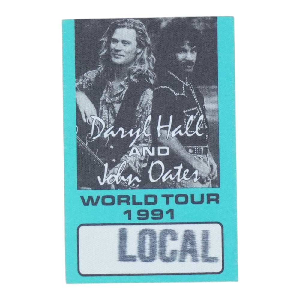 1991 Daryl Hall and John Oates World Tour Local Backstage Pass - front