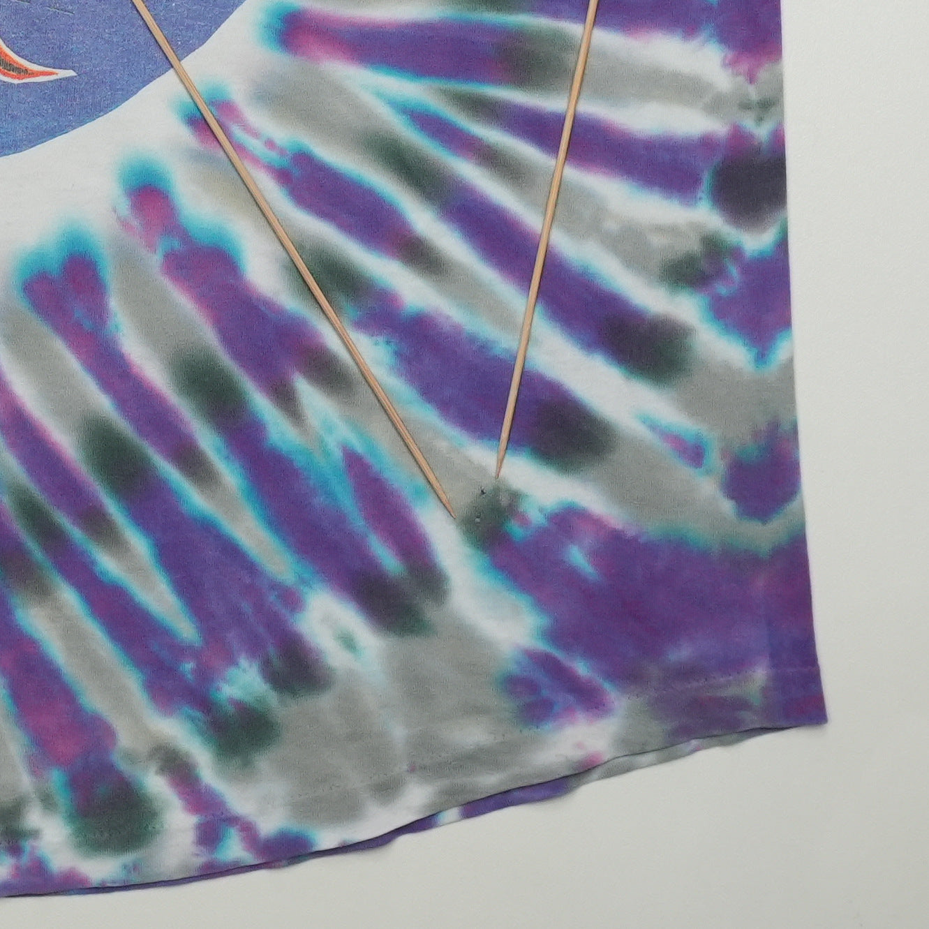 1990s Grateful Dead Skull and Roses Tie Dye Shirt Detail