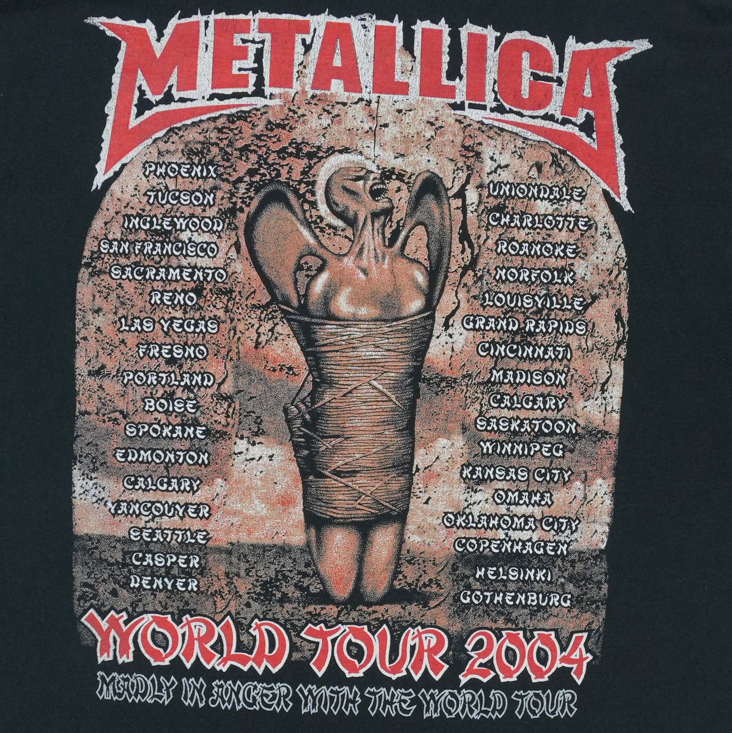 2004 Metallica Madly in Anger With the World Tour Shirt Detail 4