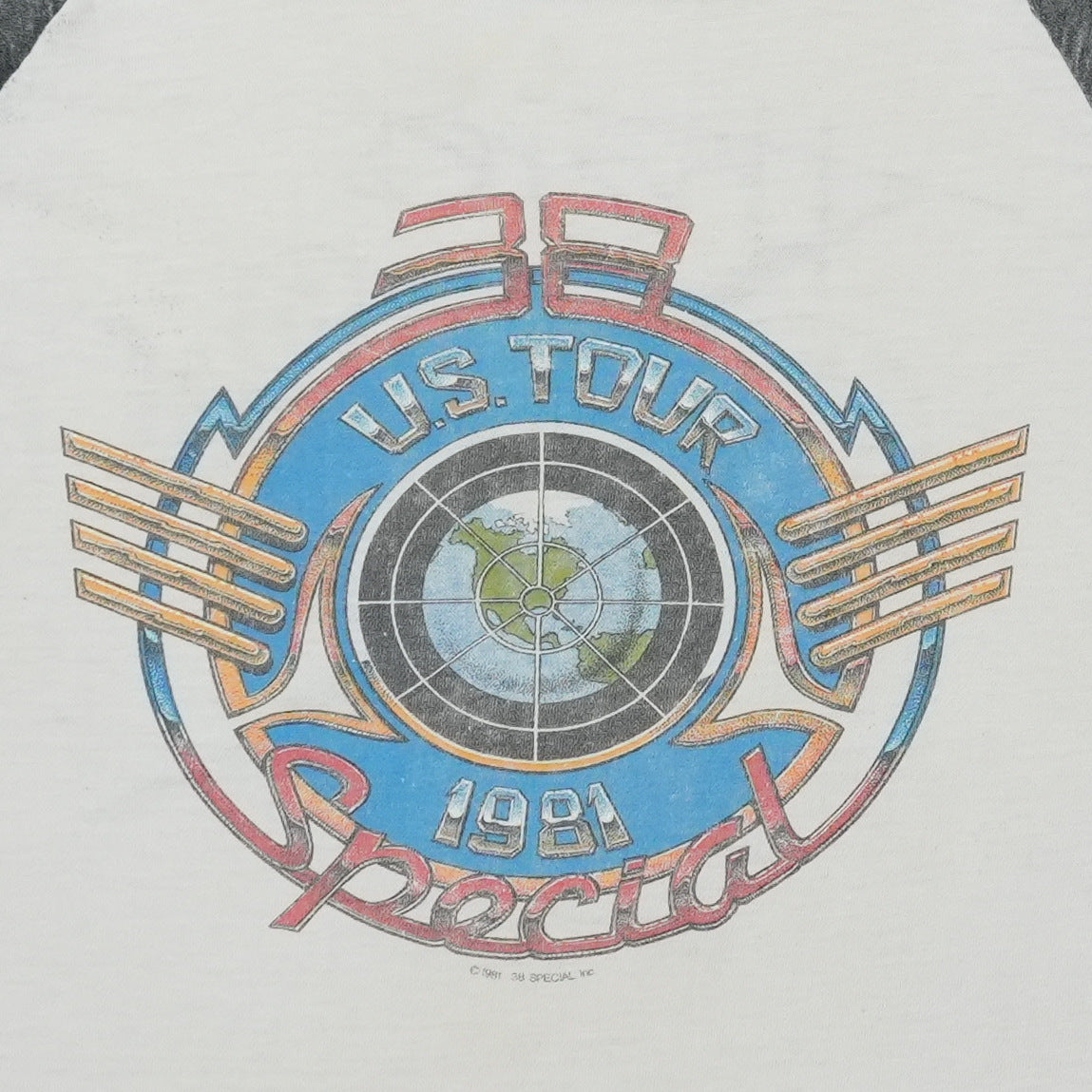 1981 38 Special US Tour Raglan Shirt Detail 2