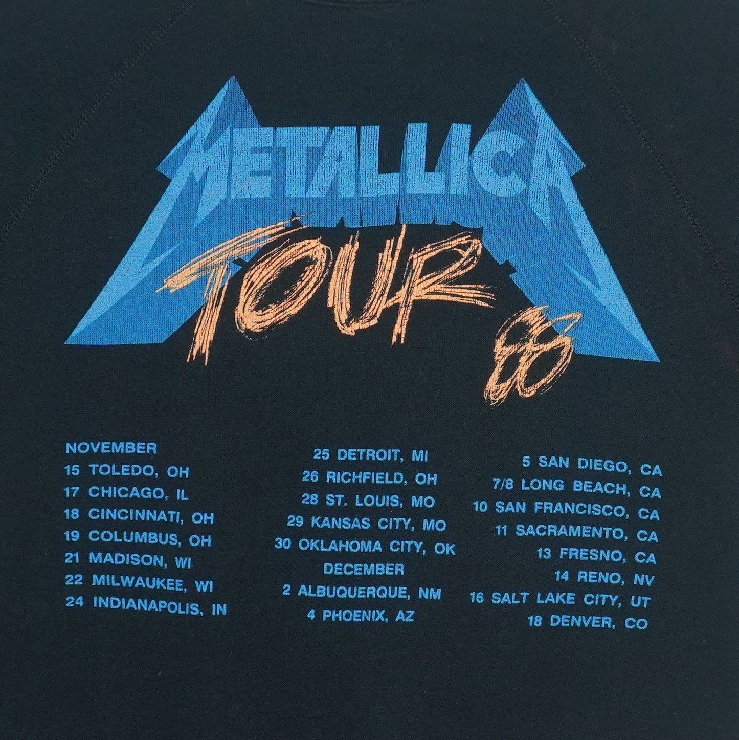 1988 Metallica And Justice For All Tour Sweatshirt Detail 5