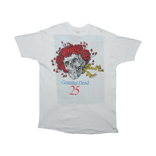 1990 Grateful Dead 25th Anniversary Skull Roses Shirt Front