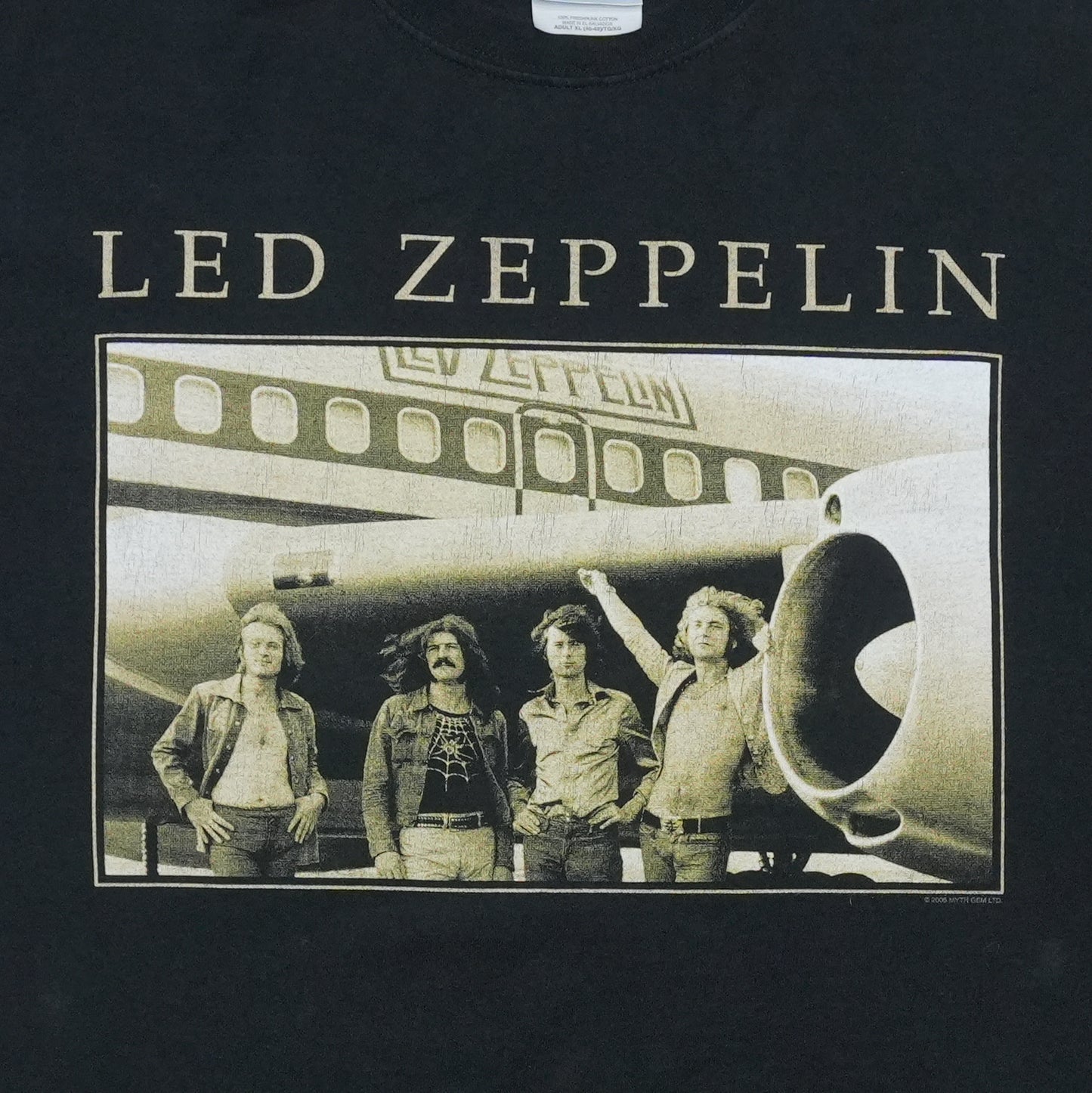 2005 Led Zeppelin Starship Plane Photo Shirt Front Graphic