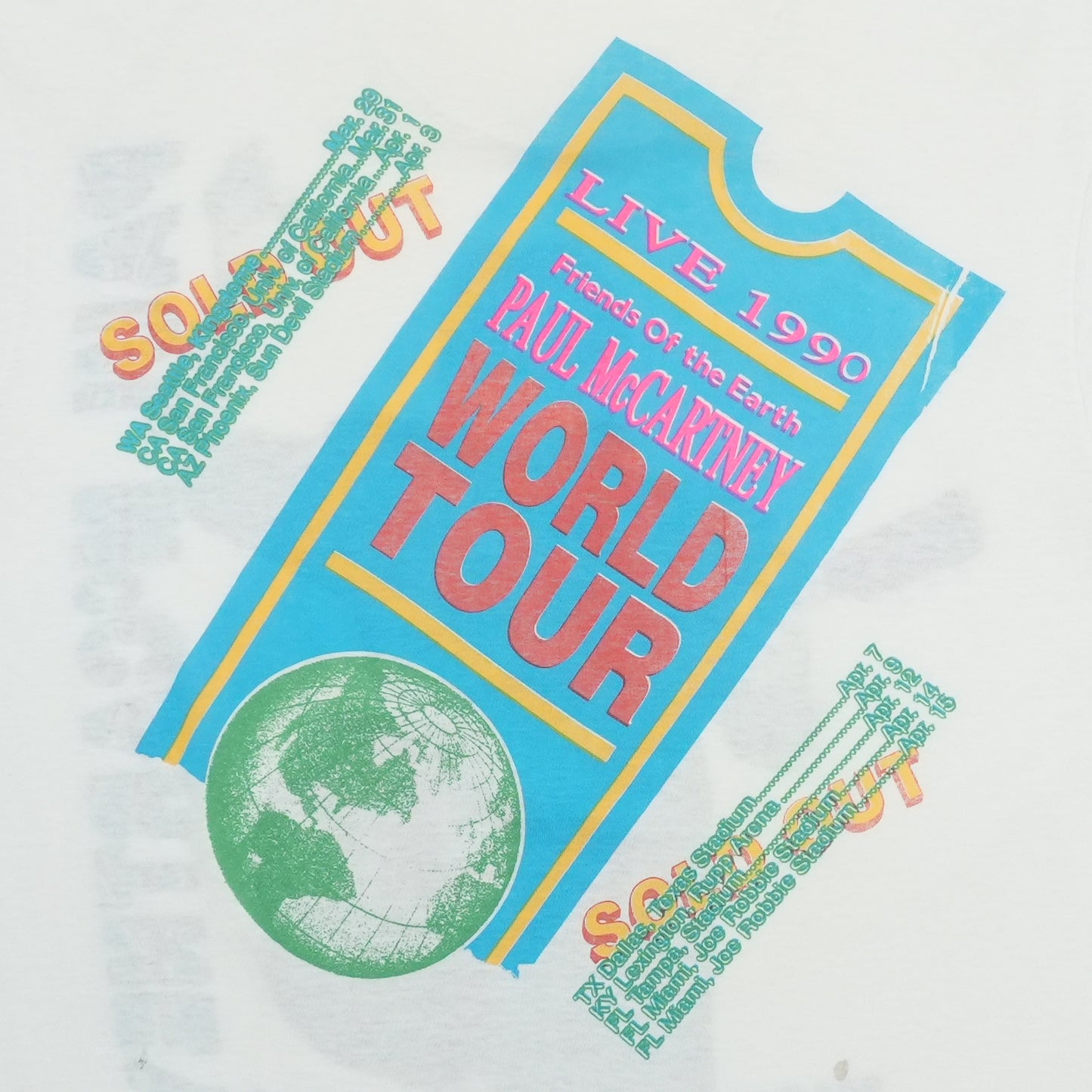 1990 Paul McCartney World Tour Shirt Detail 5