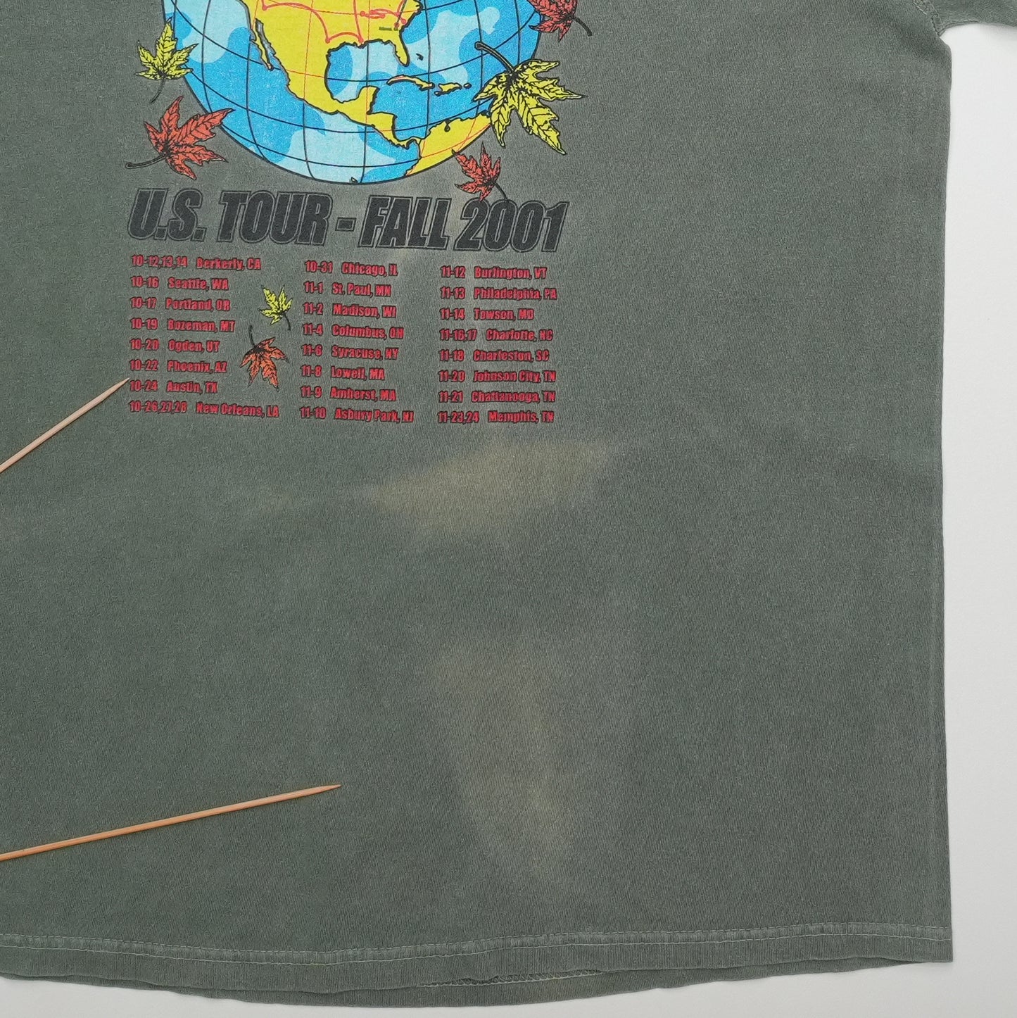 2001 Widespread Panic US Tour Long Sleeve Shirt Back Detail 2