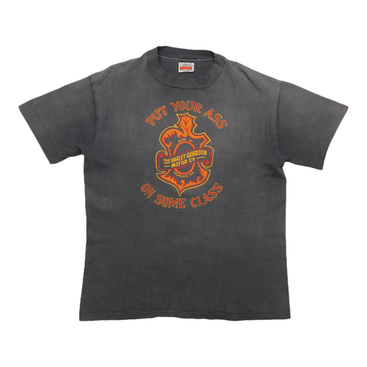 1980s Harley Davidson Put Your Ass On Some Class ShirtFront