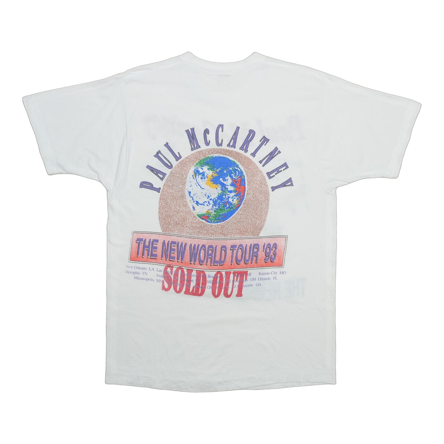 1993 Paul McCartney The New World Tour Shirt Back
