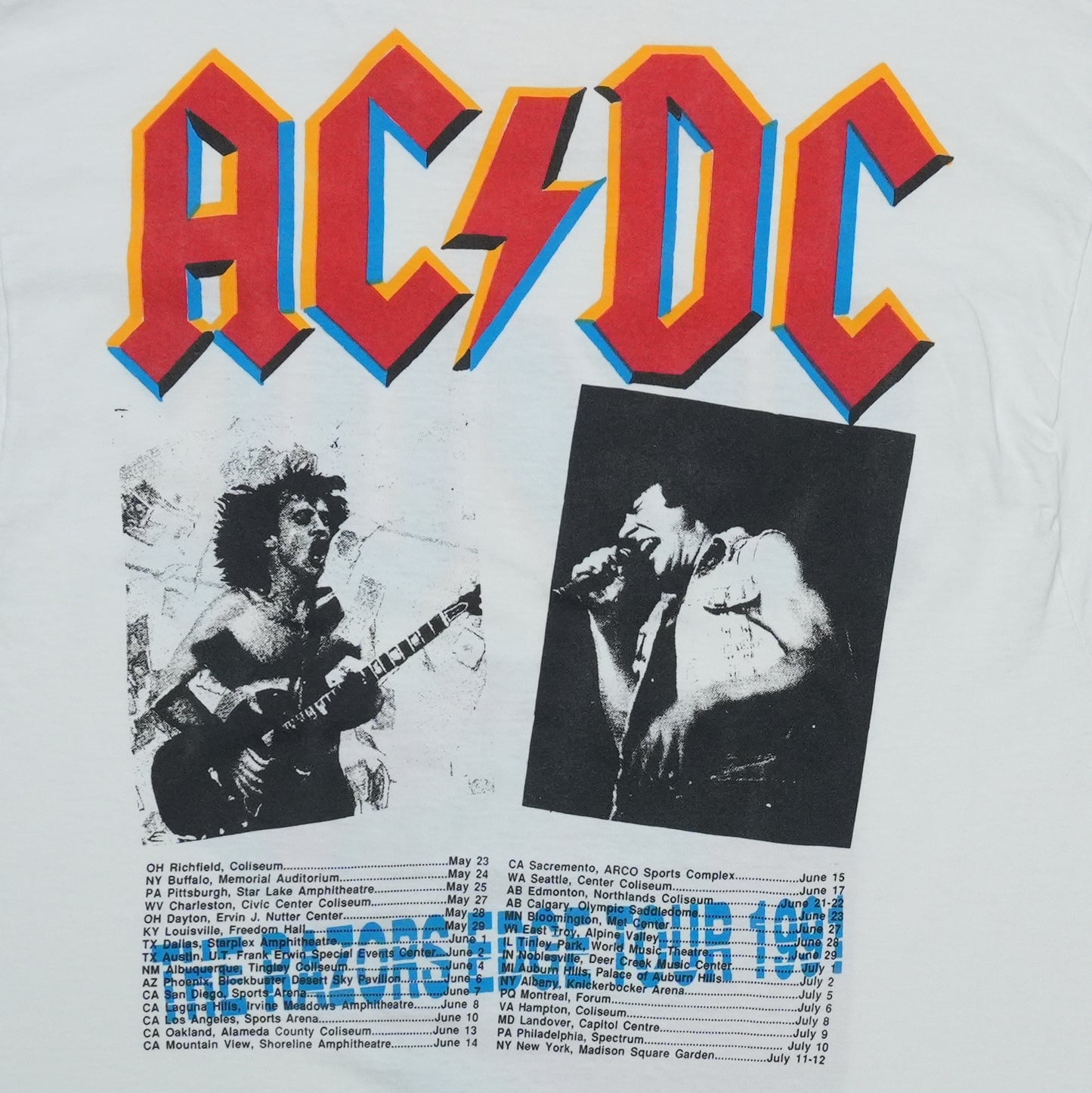 1991 AC/DC The Razors Edge Tour Shirt Back Detail 1