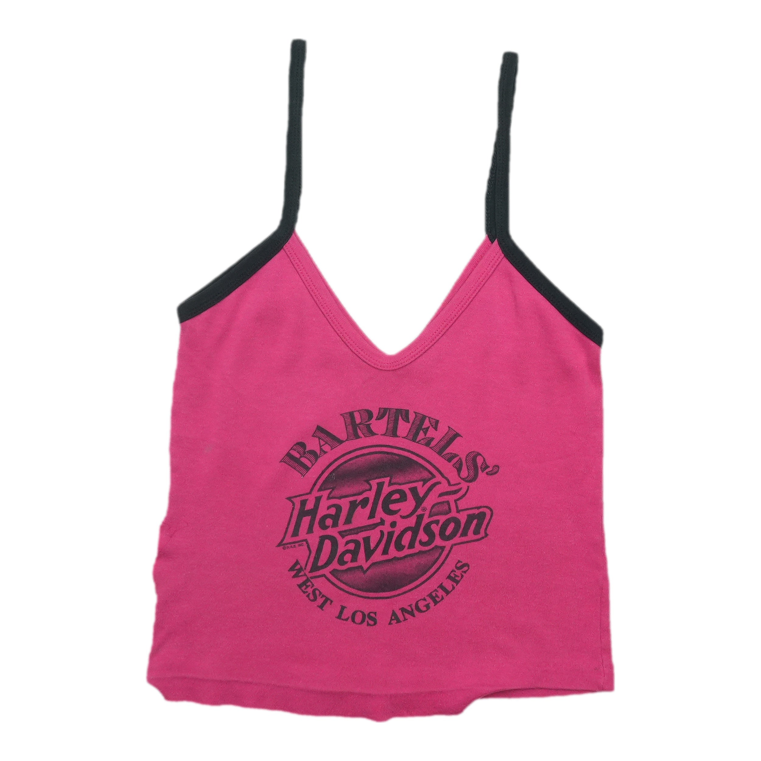 Harley-Davidson キャミ　Y2k海外ガール平成ギャル 1990s Bartels Harley Davidson West Los Angeles Pink Tank Top