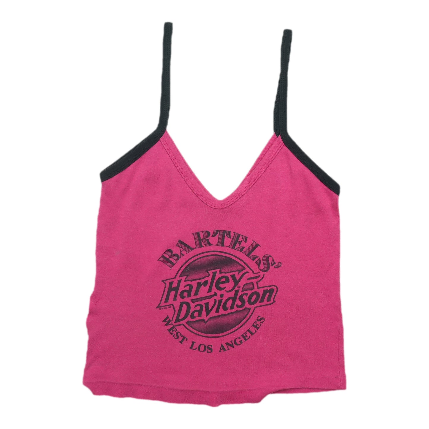 1990s Bartels Harley Davidson West Los Angeles Pink Tank Top Back