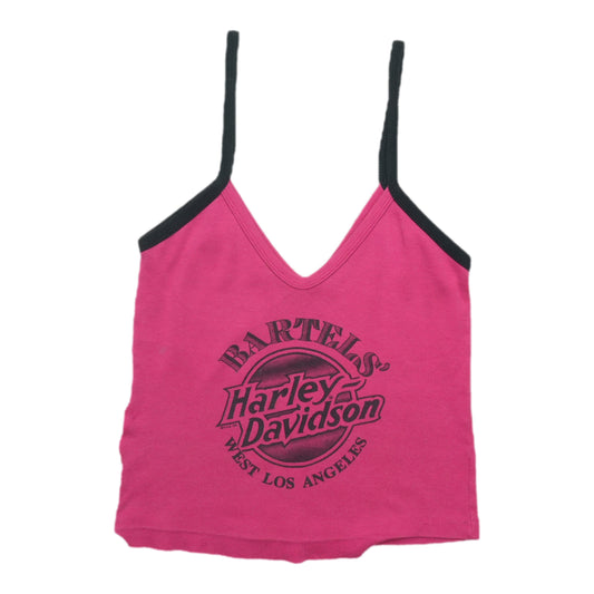 1990s Bartels Harley Davidson West Los Angeles Pink Tank Top Back