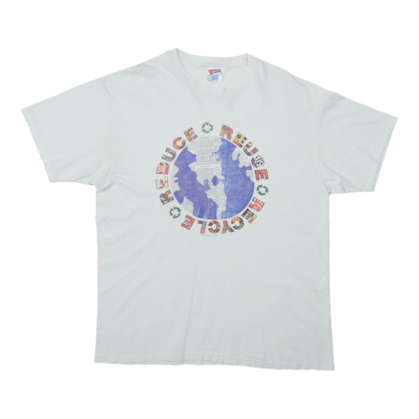 1991 Reduce Reuse Recycle Earth Shirt Front