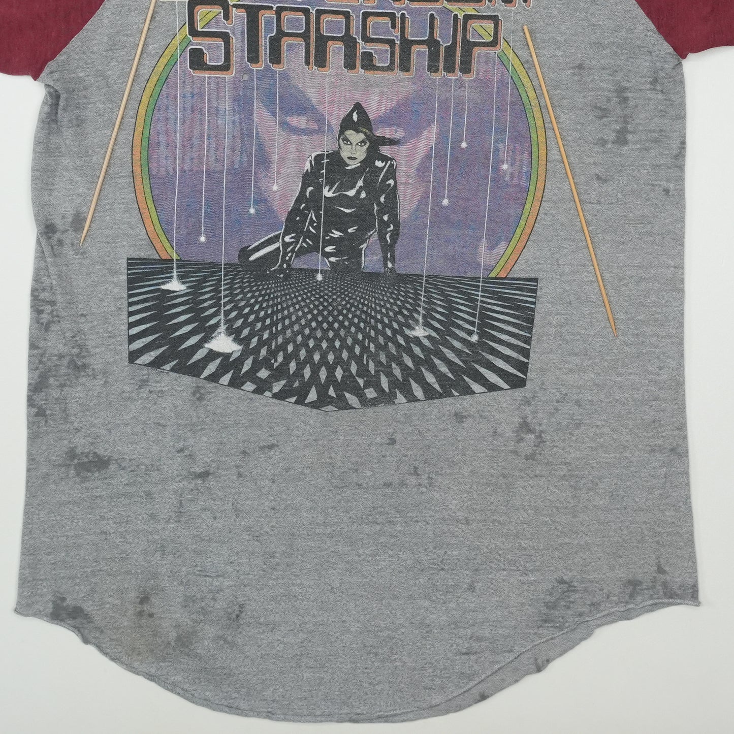1980s Jefferson Starship Raglan Shirt Detail 3