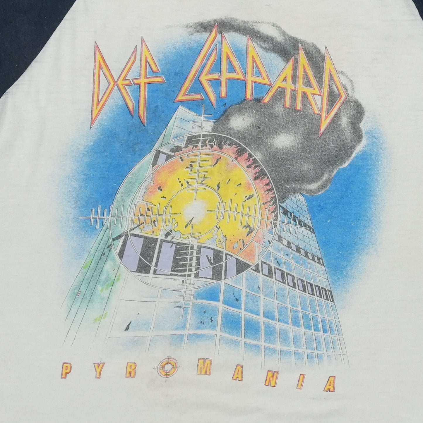 1983 Def Leppard Pyromania Tour Raglan Shirt Detail 2
