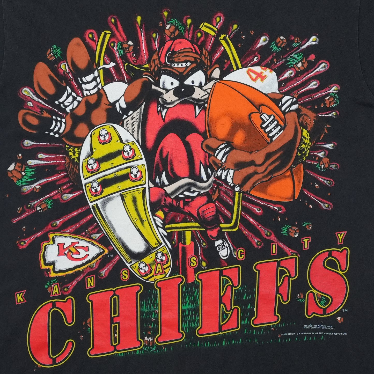 1993 Kansas City Chiefs Tasmanian Devil Shirt Detail 2