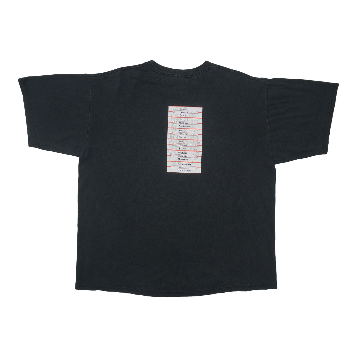1996 Pearl Jam US Tour Shirt Back