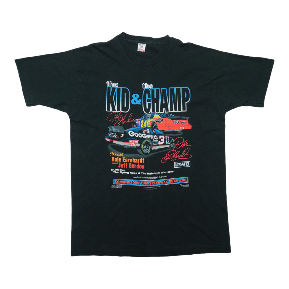 1998 Dale Earnhardt Jeff Gordon Kid And Champ Scheduled Appearances Shirt Front