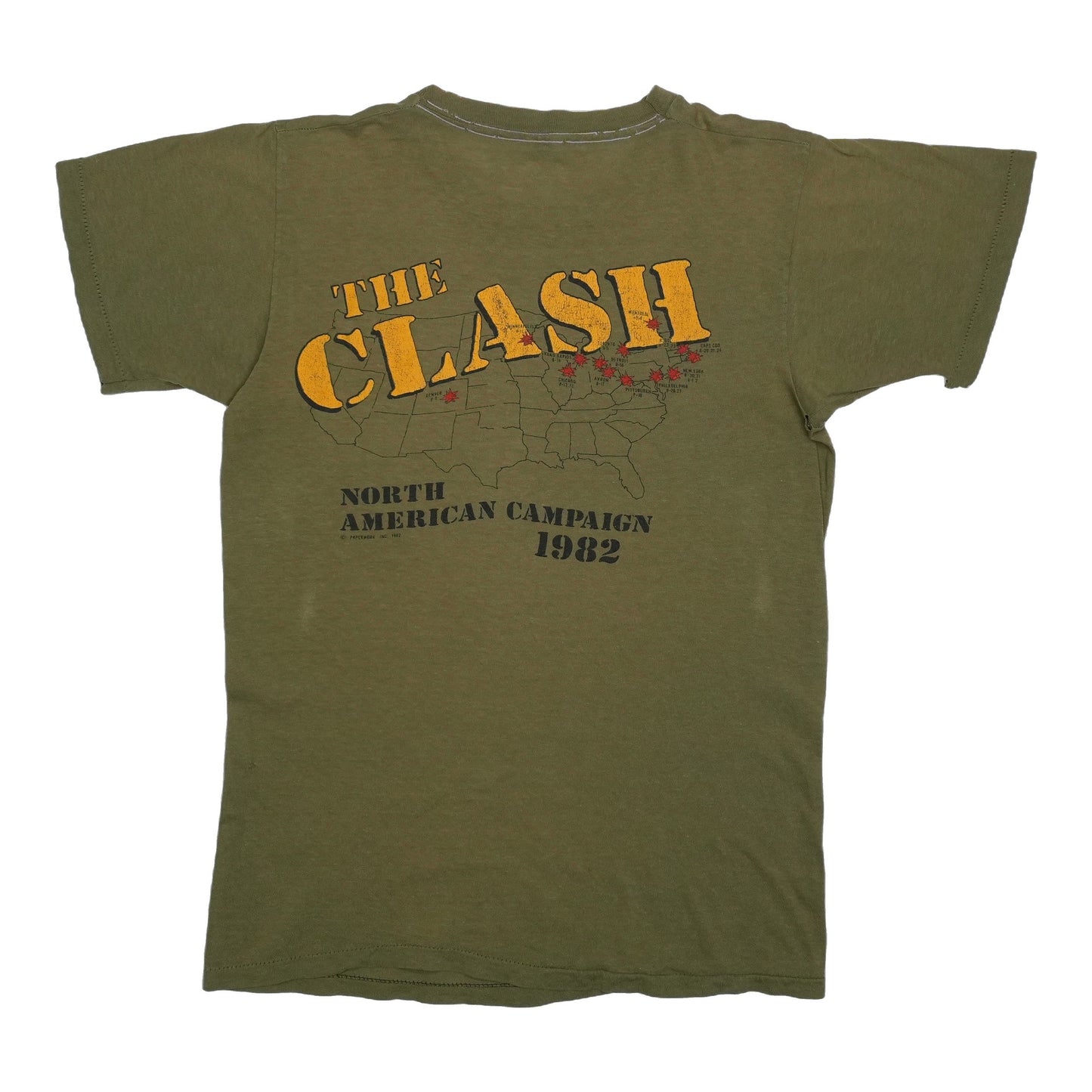 1982 The Clash North American Campaign Shirt Back