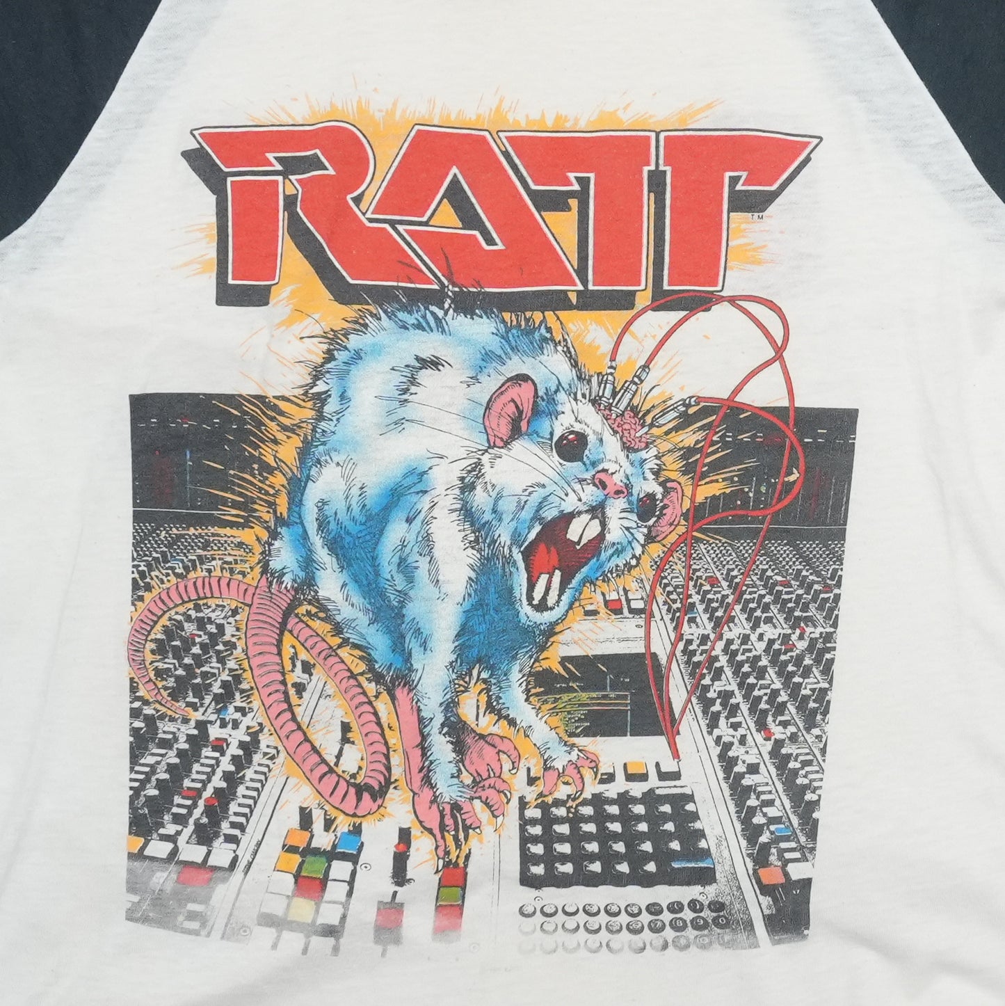 1984 Ratt N Roll Tour Raglan Shirt Detail 2