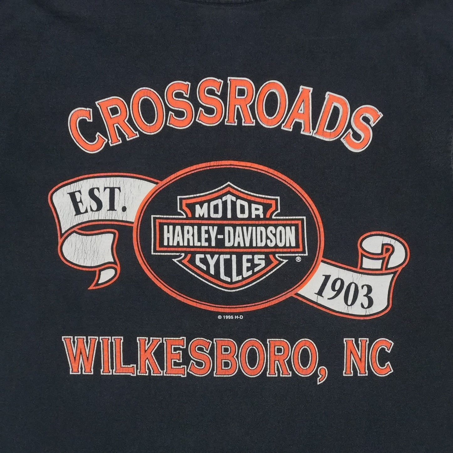 1997 Harley Davidson Wilkesborol ShirtBack Graphic