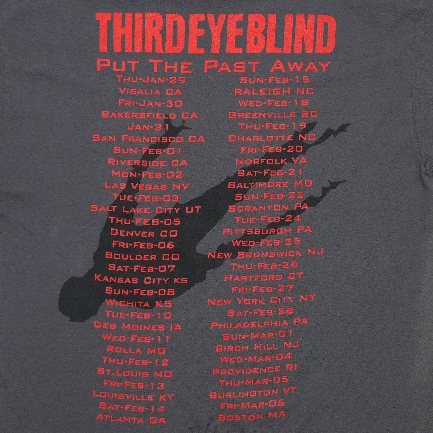 1997 Third Eye Blind Put the Past Away Tour Shirt Front Detail 1