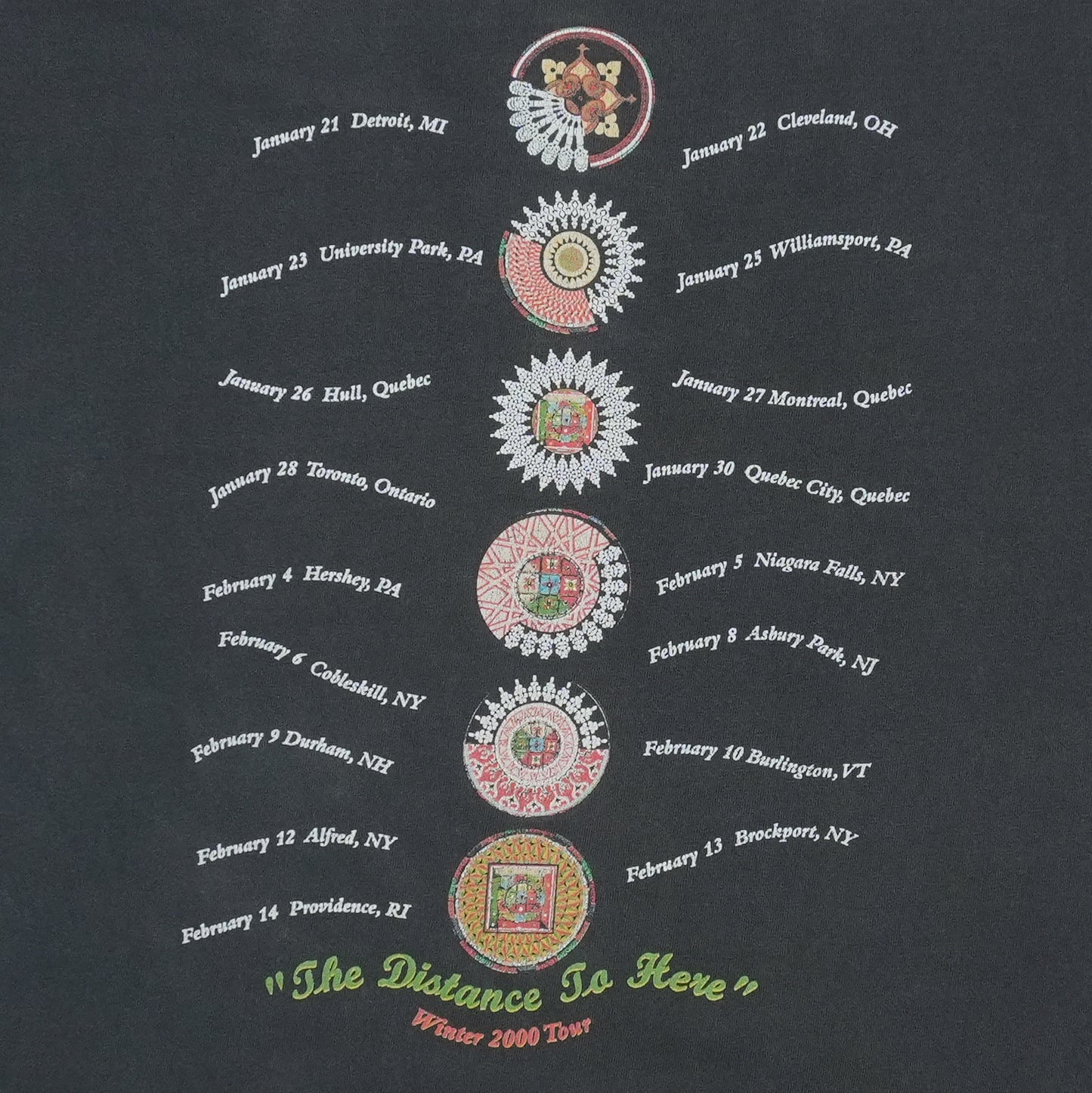 2000 Live The Distance to Here Tour Shirt Back Detail 3