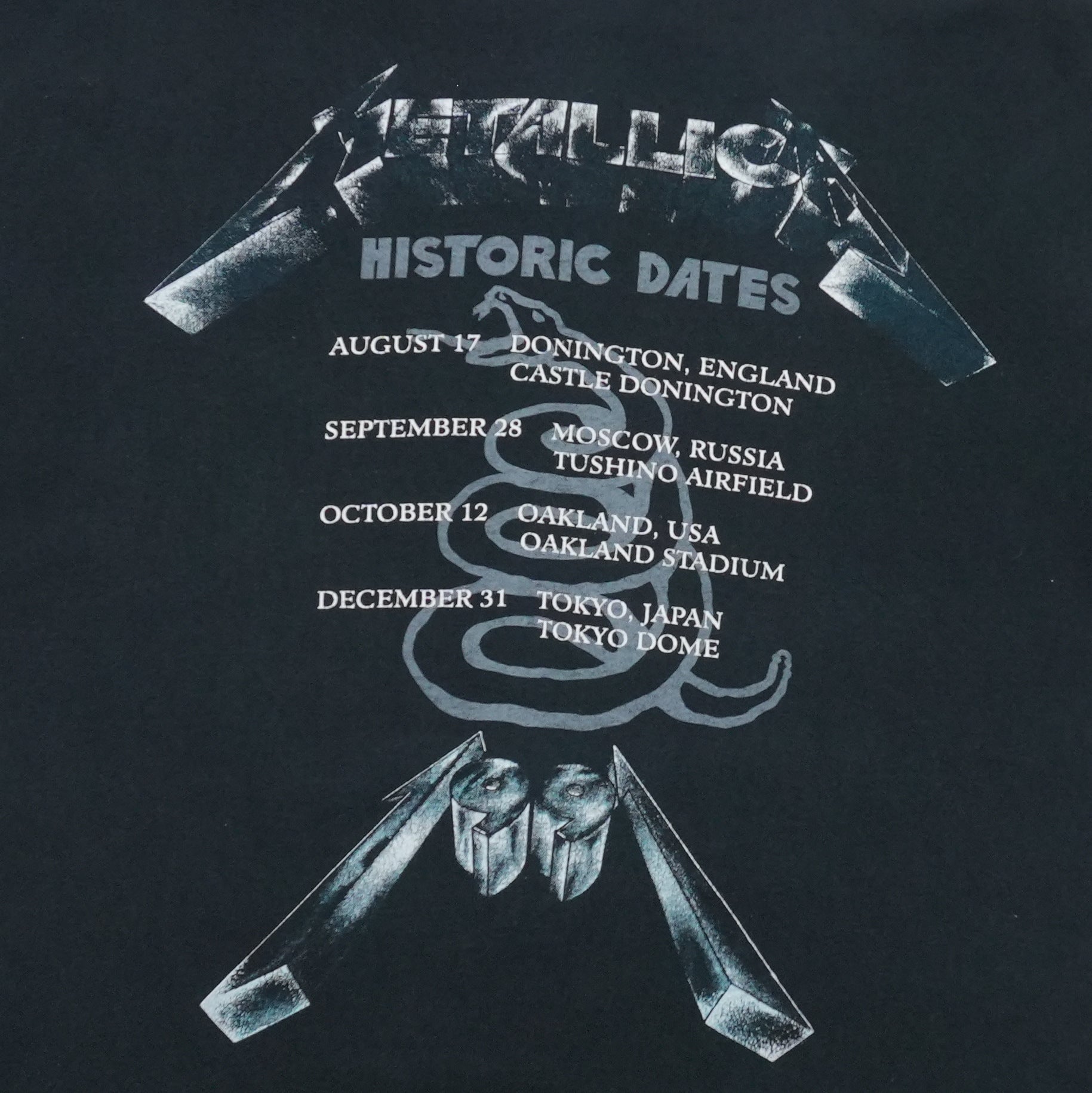 1991 Metallica Historic Dates Shirt | WyCo Vintage