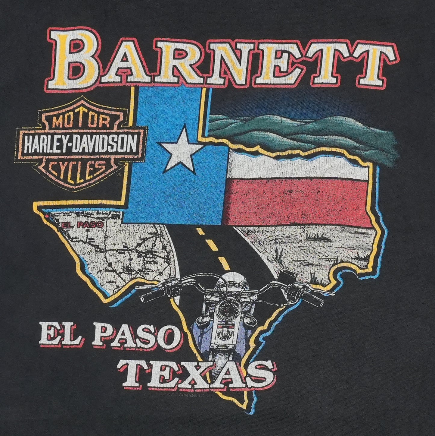 1993 Harley Davidson Blue Flame Shirt