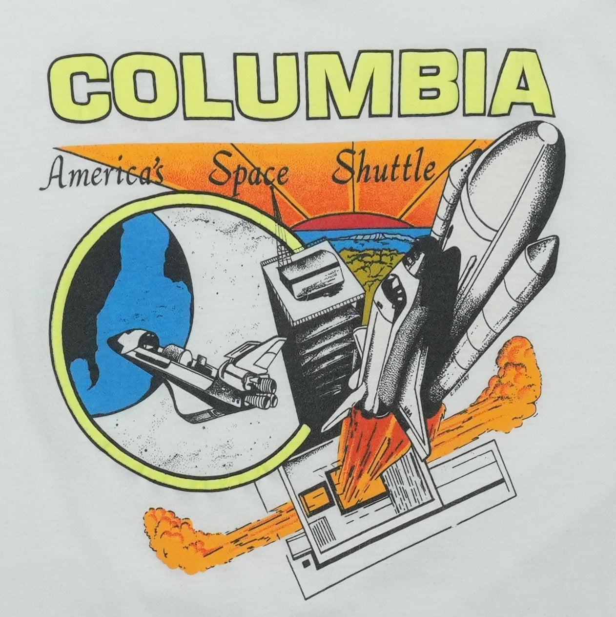 1980s Columbia America's Space Shuttle Shirt Detail