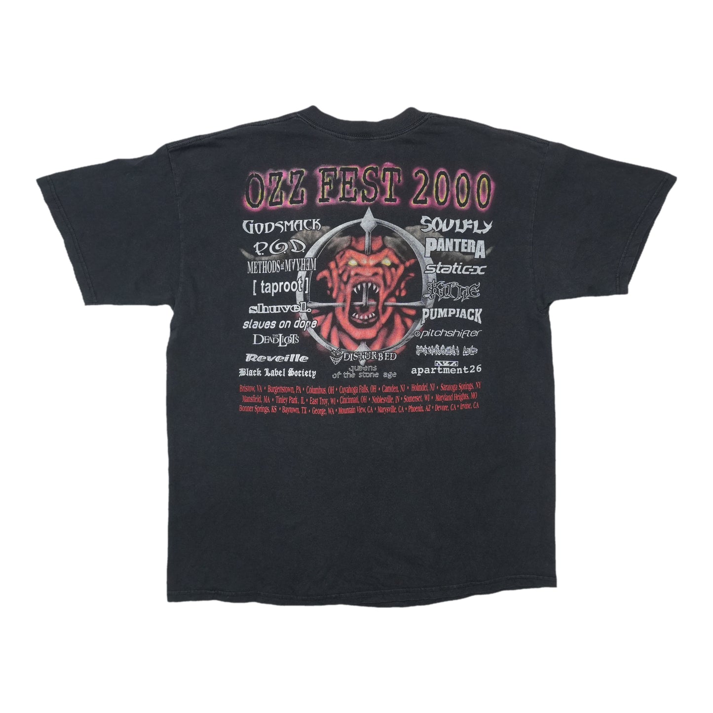 2000 Ozzfest Tour Shirt Back