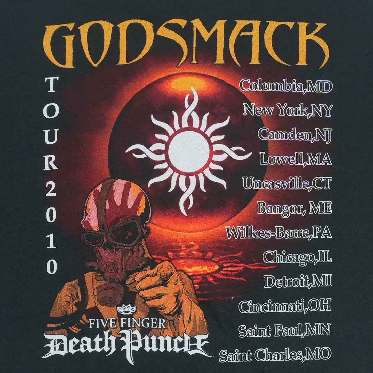 2010 Godsmack & Five Finger Death Punch Tour Shirt Detail 5