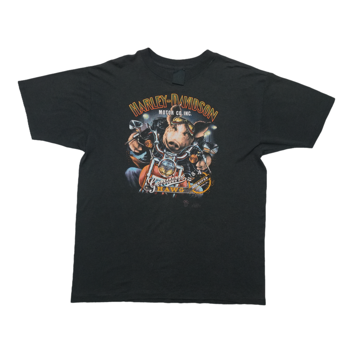 1989 Harley Davidson Motor Co Hawg 3D Emblem ShirtFront